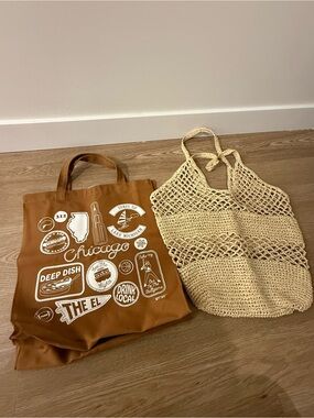 Chicago Graphic Tote Bag - Brown